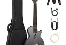 ₱19400 Enya NOVA Go SP1 Carbon Fiber Acoustic Electric Guitar with Smart AcousticPlus 35 Inch Travel guitar Electric accoustic guitar sale Bundle Kit of Gig Bag, Strap, Charging Cable, Instrument Cable,electric guitar full set,enya guitar-SSL Gadgets