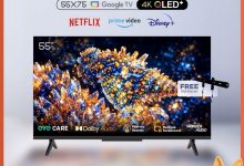 ₱22299【NEW】COOCAA 55 Inch QLED TV Dolby Audio, Eye Care, Screen Cast, Find My Remote(55X75)w/ wall bracket-SSL Gadgets