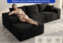 ₱24999 L-Shape Sofa Bed Convertible Modular Sectional Sofa (L-shape na Sofa Bed) 260cm Premium Corduroy Fabric 30D High Density Foam with 5 Free Pillows No Tools Needed Multi-functional 3-in-1 Minimalist Style for Living Room-SSL Gadgets