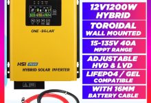₱29500 One Solar Hybrid Solar Inverter 12v1000W 12V1200W with 40A MPPT-SSL Gadgets