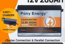 ₱8700 12V 280Ah/200A, LiFePO4 Battery 12V for Solar, 3584Wh, BMS(200A) with Voltage Display Series-Connectible; Grade A cells 10000+ CycleLife, Lithium iron phosphate-SSL Gadgets